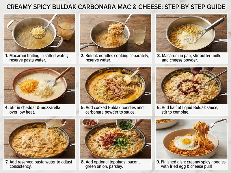 How to Make buldak carbonara mac and cheese​
