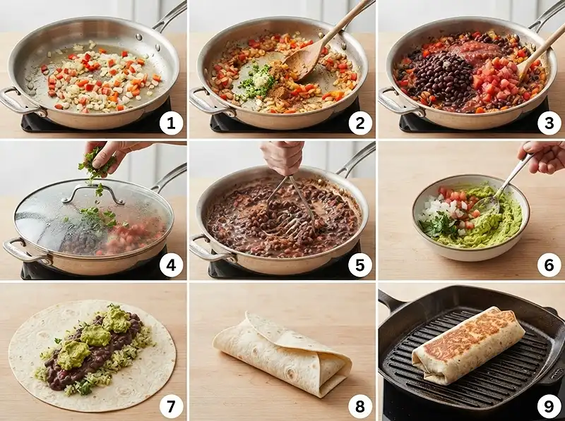 How to Make vegetarian black bean burrito recipe​