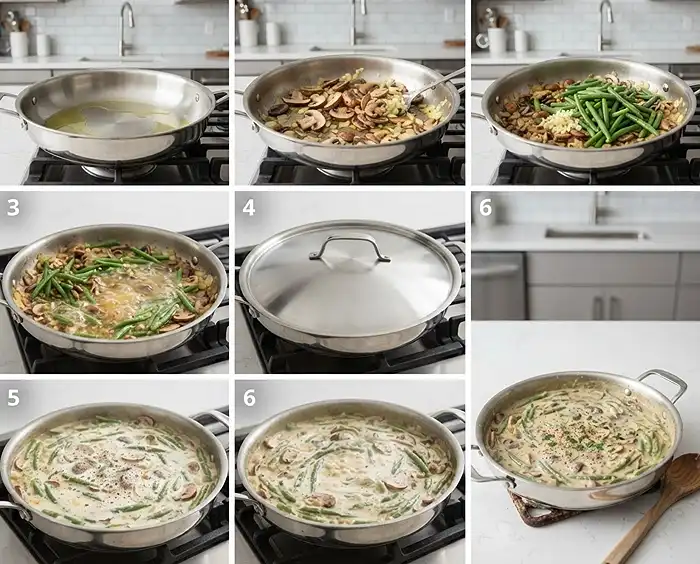 How to cook Creamy Green Bean Mushroom Skillet