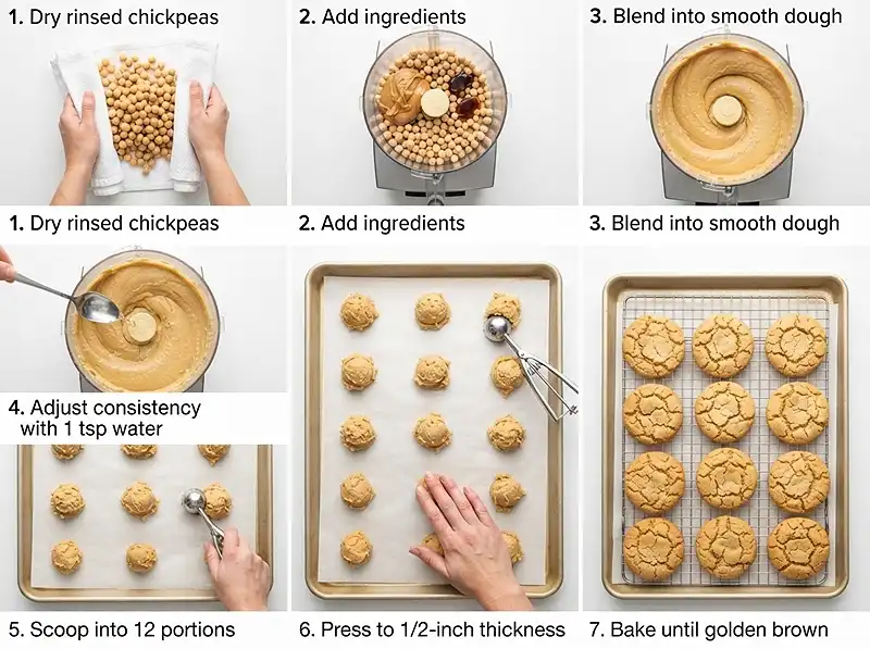 4 Ingredient Chickpea Cookies 4 How to make 4 ingredient chickpea cookies step by step