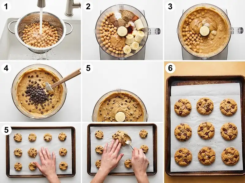 Banana Chickpea Cookies 4 How to make Peanut Butter Banana Chickpea Cookies