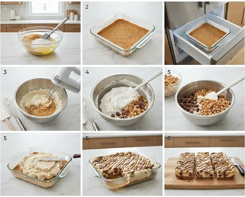 Reese's Crunch Cheesecake Bars 4 How to make Reeses Crunch Cheesecake Bars