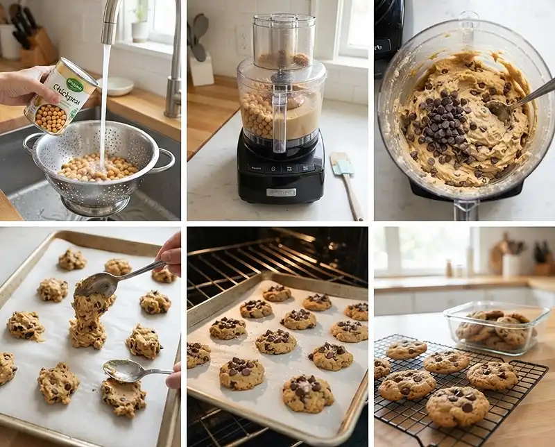 How to make chickpea cookie dough recipe no flour​