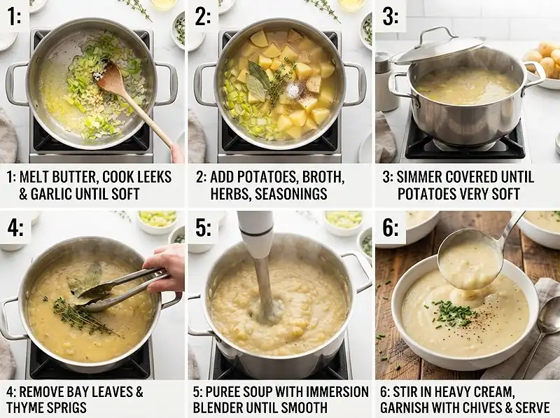 Potato and Leek Soup Recipe 4 How to make potato and leek soup