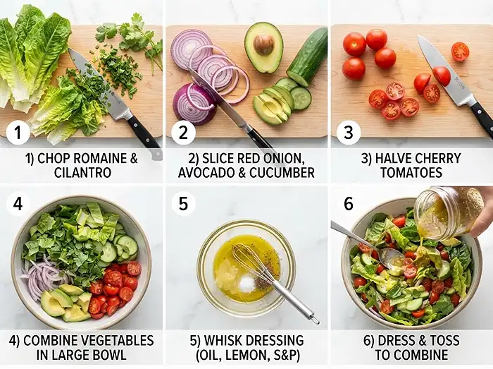 Romaine Avocado Salad 4 How to make romaine salad with avocado