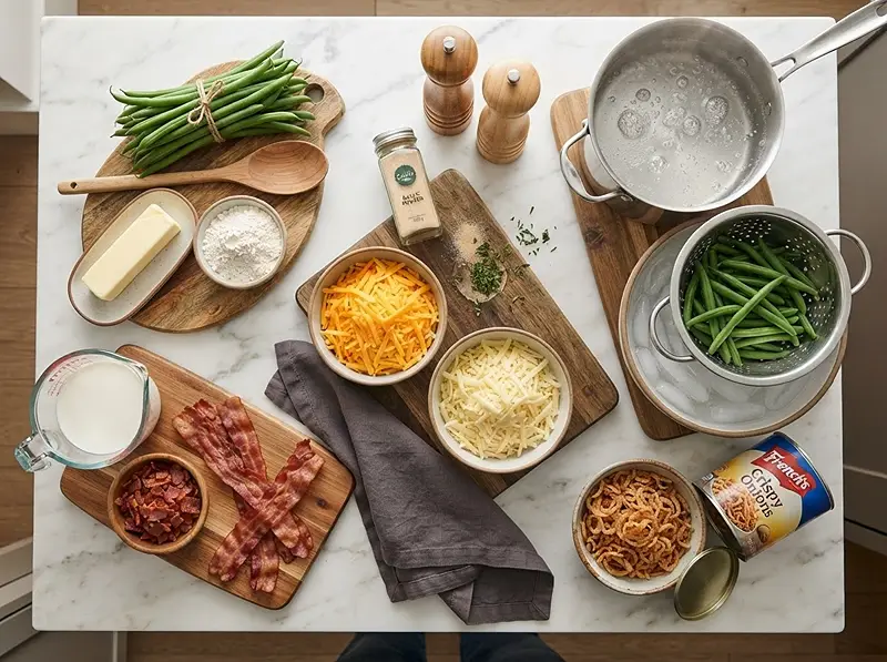 Cheesy Bacon Green Bean Bake 2 Cheesy Bacon Green Bean Bake