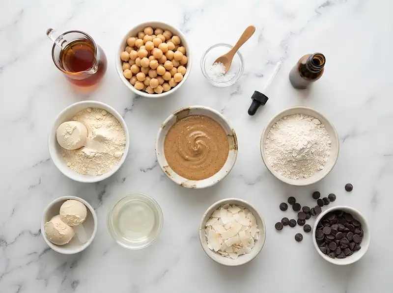 Ingredients fir chickpea cookie dough energy bites​
