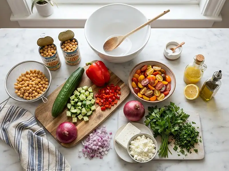 Mediterranean Chickpea Salad 3 Ingredients for Mediterranean Chickpea Salad