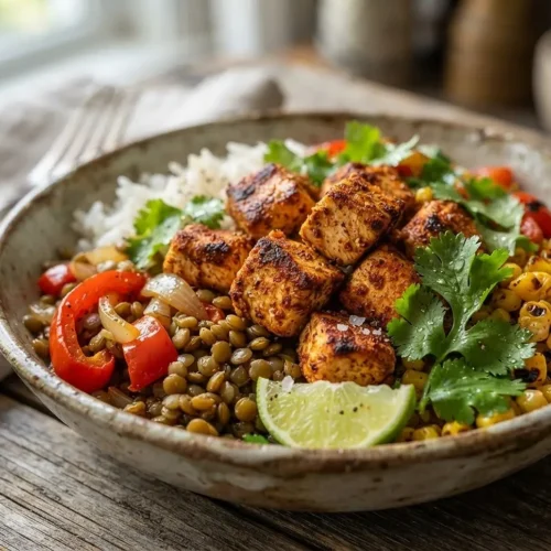 Lentil Chicken Harvest Bowls