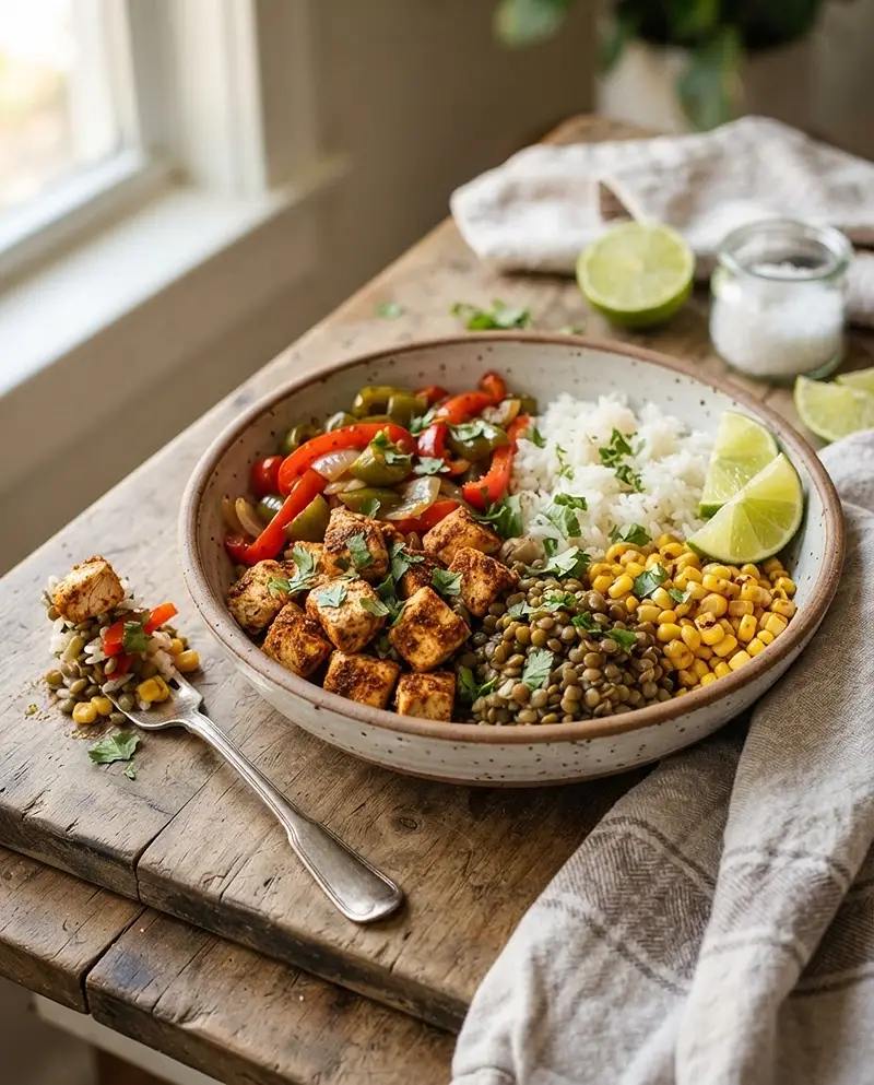 Lentil Chicken Harvest Bowls RECIPE
