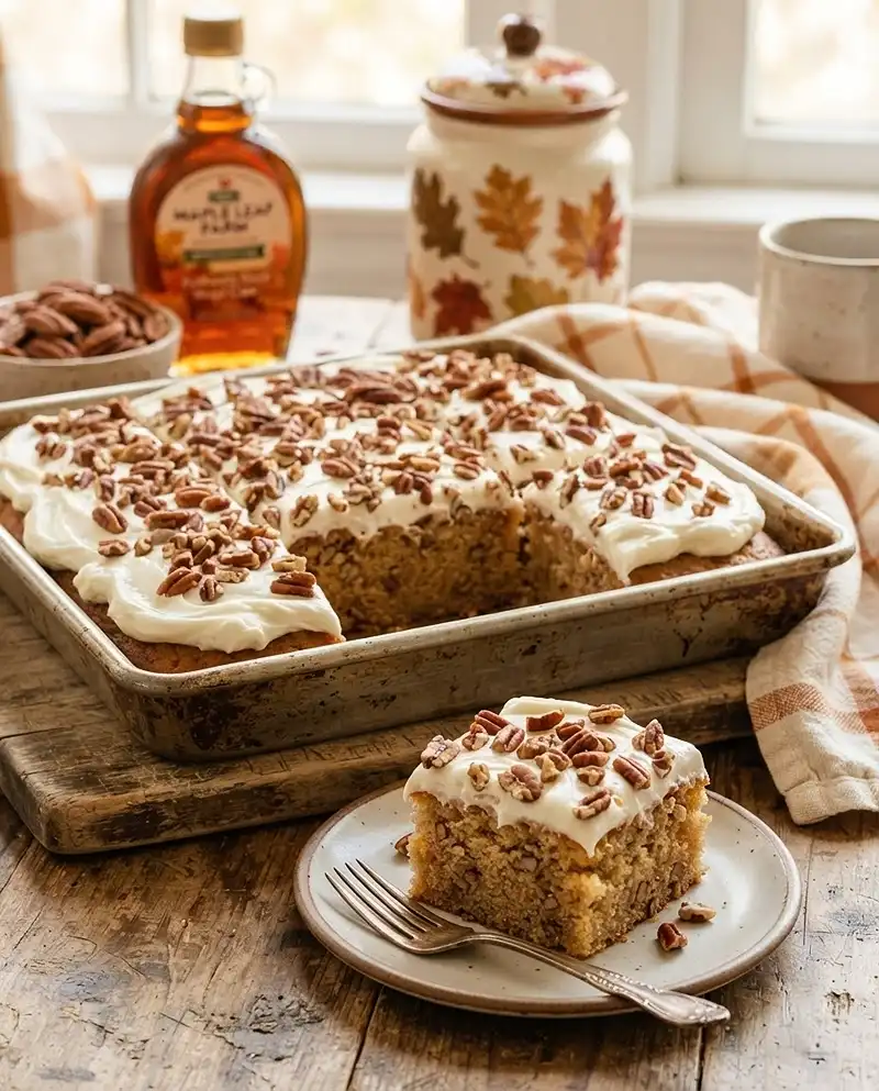 Maple Pecan Sheet Cake 5 Maple Pecan Sheet Cake