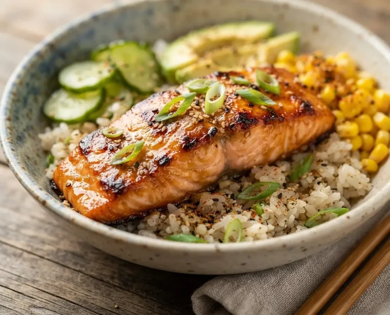 Miso Butter Salmon Rice Bowls