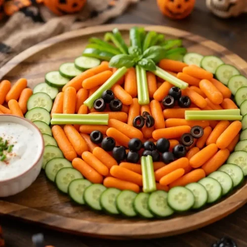 Pumpkin Patch Veggie Tray for Halloween 5 Pumpkin Patch Veggie Tray