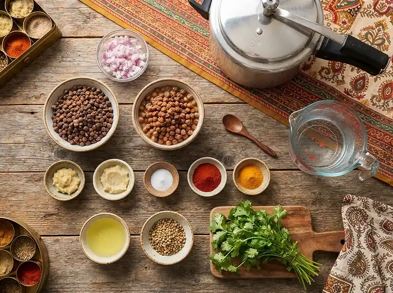 Punjabi Black Chickpeas Curry ingredients