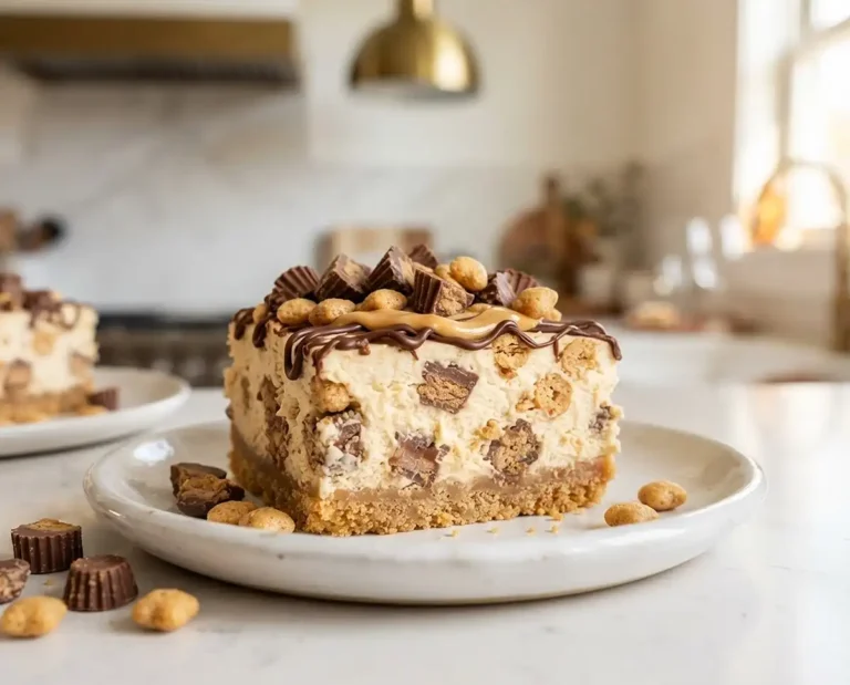 Reeses Crunch Cheesecake Bars