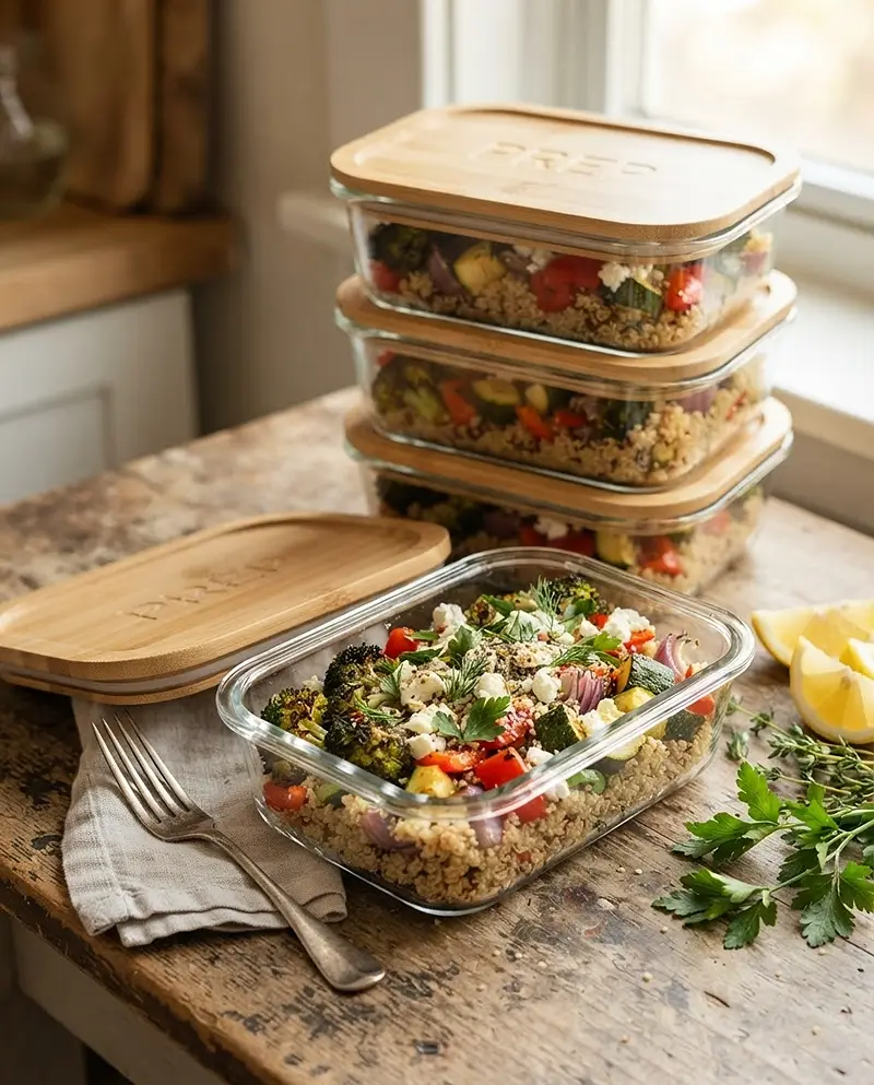 Roasted Veggie Quinoa Lunch Boxes 4 Roasted Veggie Quinoa Lunch Boxes recipe