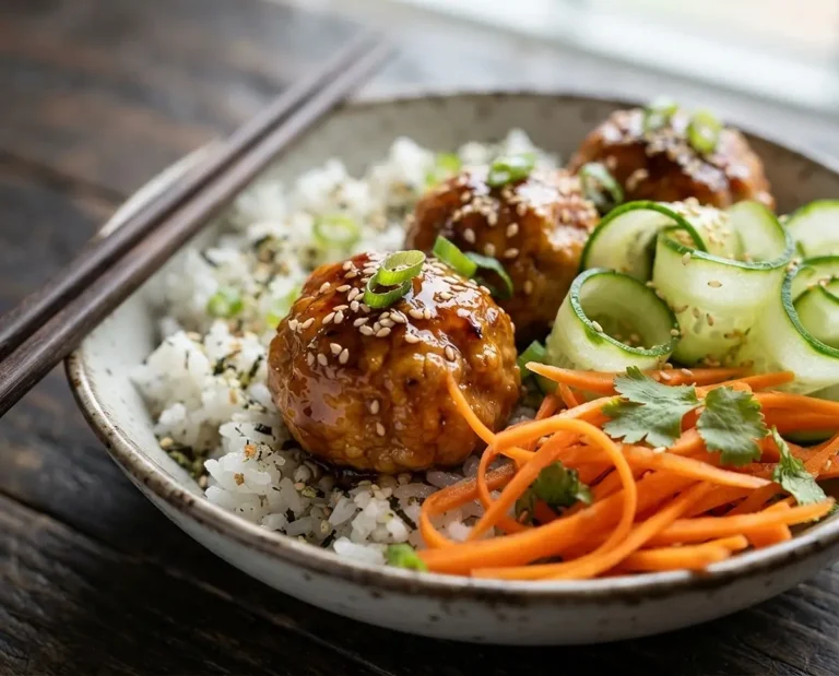 Teriyaki Turkey Meatball Bento Bowls