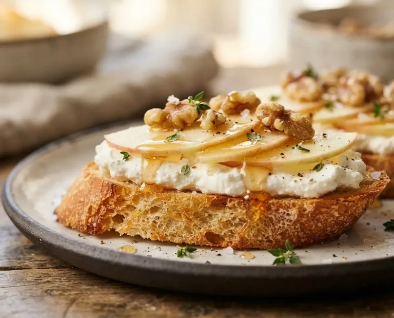 Whipped Feta Apple Walnut Crostini