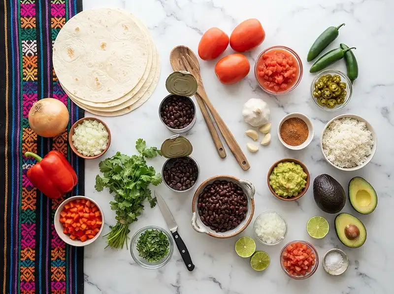 black bean burrito vegan recipe ingredients