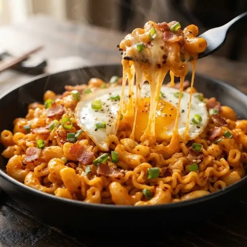 buldak carbonara mac and cheese​