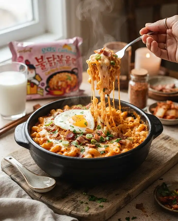 buldak carbonara mac and cheese​ Recipe