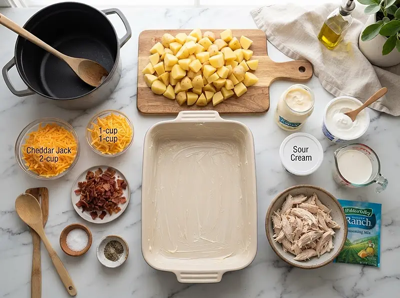 Creamy Ranch Chicken Potato Casserole 2 ing Creamy Ranch Chicken Potato Casserole