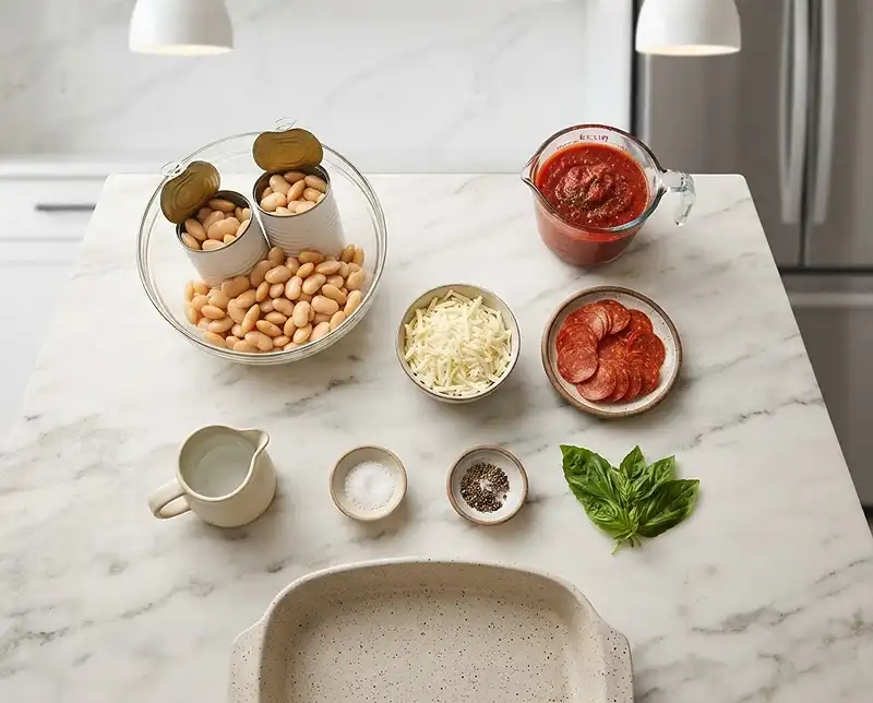 ingredients for pizza baked butter beans​