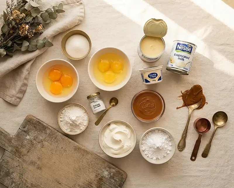 How to Make Lotus Milk Cake 3 lotus milk cake Ingredients