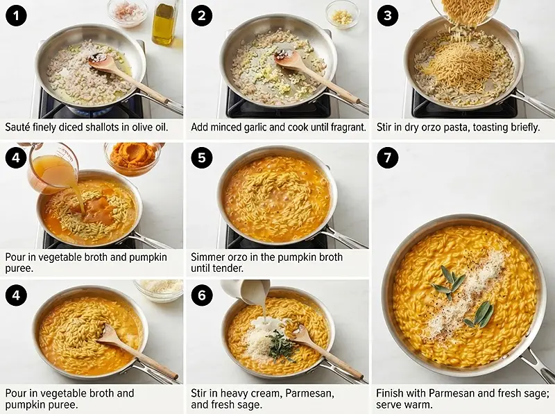 Creamy Pumpkin Parmesan Orzo 3 pre Creamy Pumpkin Parmesan Orzo
