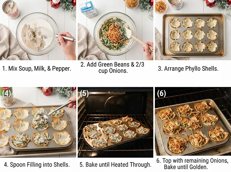 Onion Green Bean Casserole Cups 3 pre Crispy Onion Green Bean Casserole Cups
