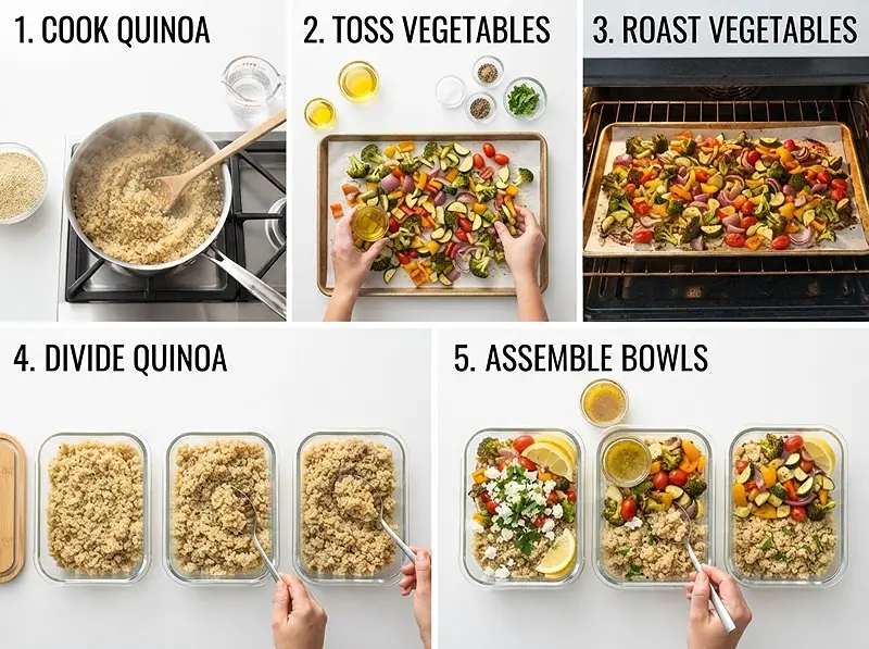 Roasted Veggie Quinoa Lunch Boxes 3 pre Roasted Veggie Quinoa Lunch Boxes