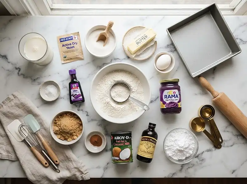 ube cinnamon roll recipe​ ingredients