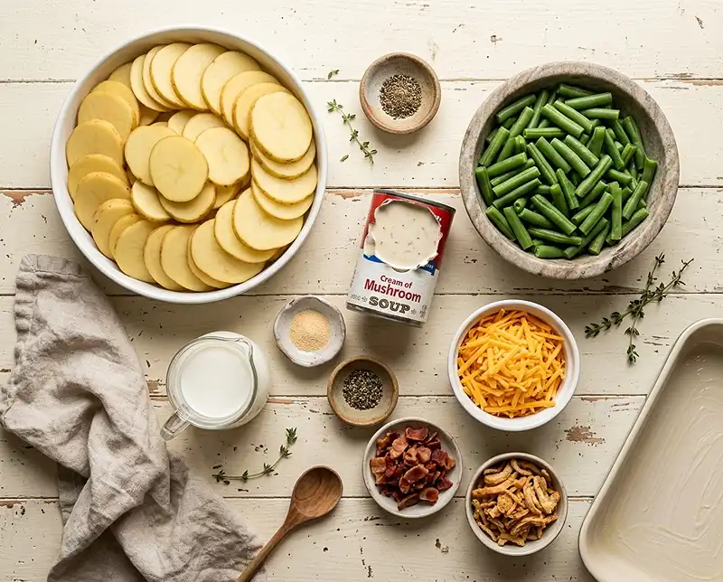 Loaded Green Bean Potato Casserole 3 Cheesy Green Bean Potato Casserole ingredients