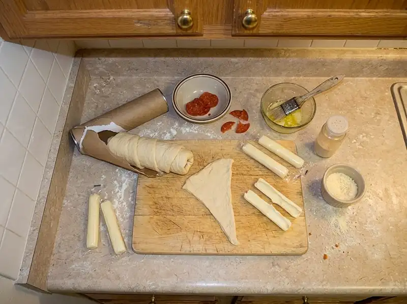 Cheesy Witch Hat Breadsticks ingredients