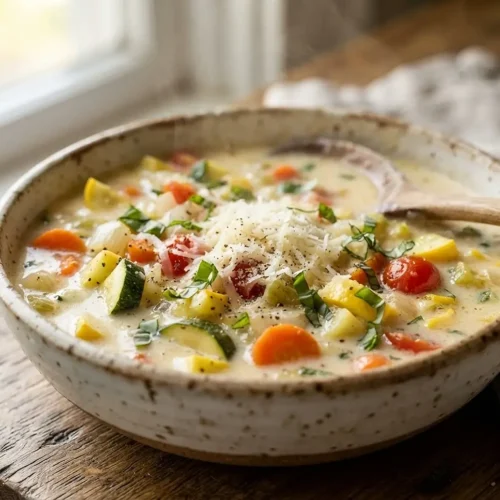 Creamy Parmesan Vegetable Soup