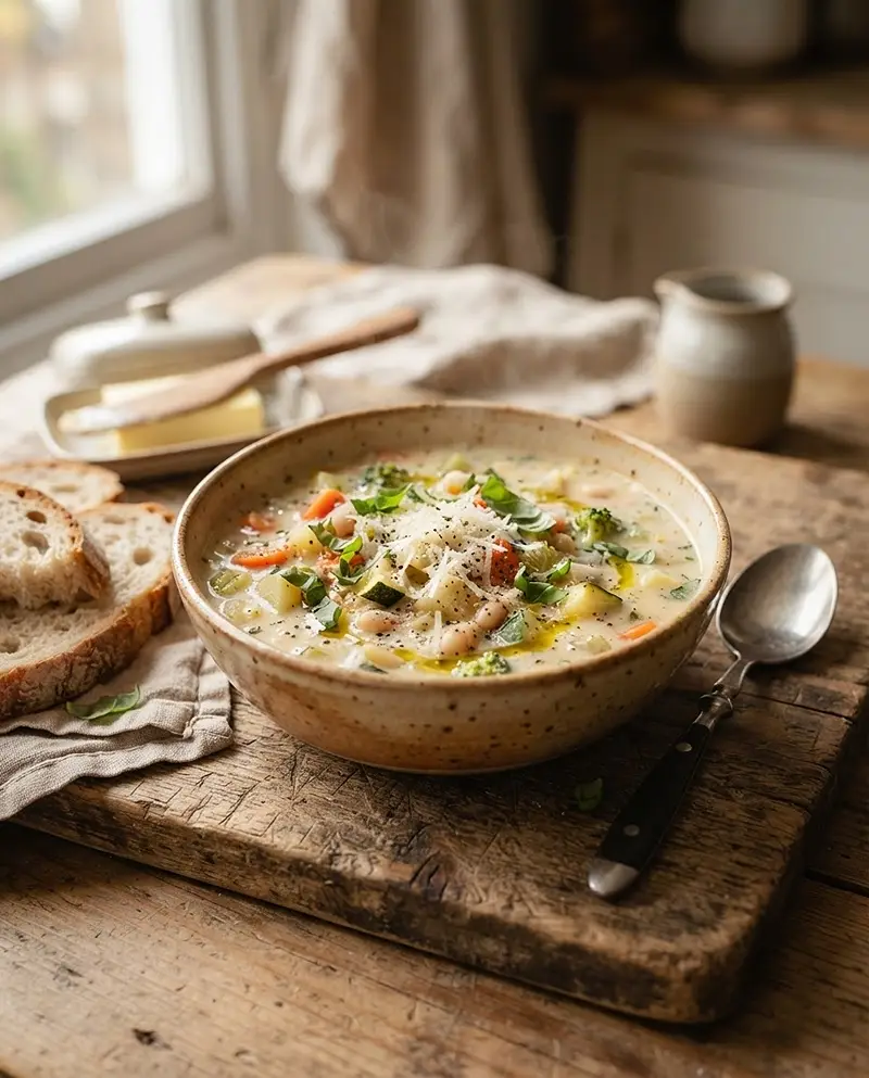 Creamy Parmesan Vegetable Soup recipe