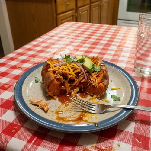 Crockpot BBQ Chicken Sweet Potatoes