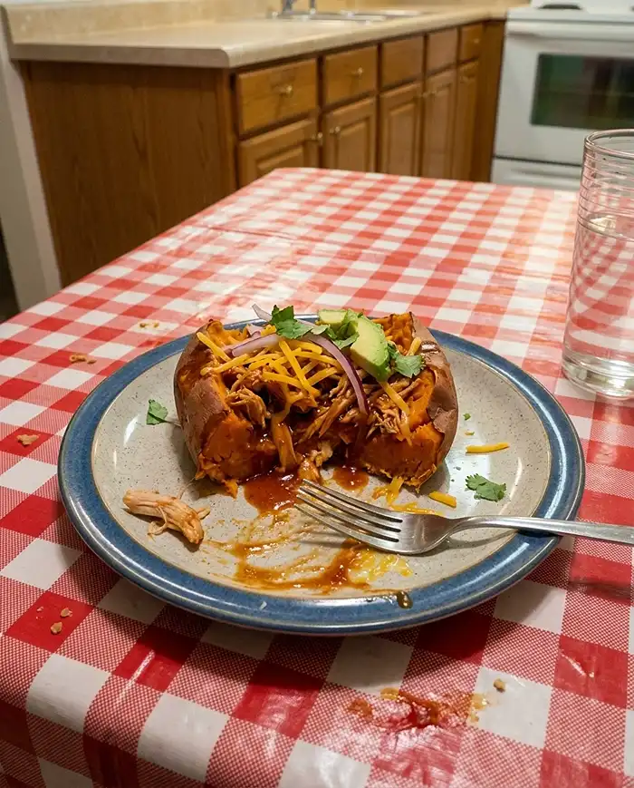 Crockpot BBQ Chicken Sweet Potatoes