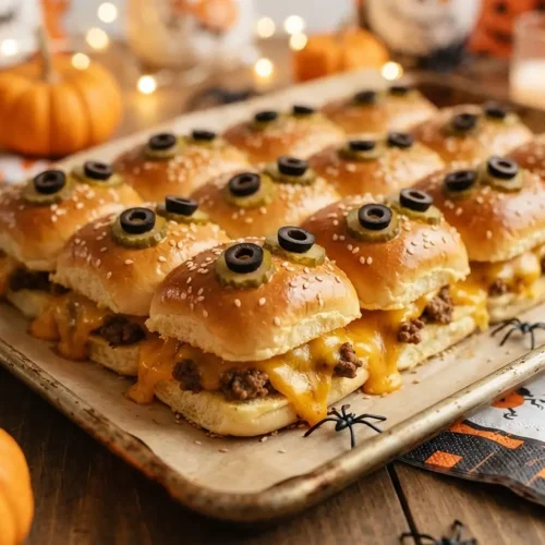 Halloween Cheeseburger Slider Tray 5 Halloween Cheeseburger Slider Tray
