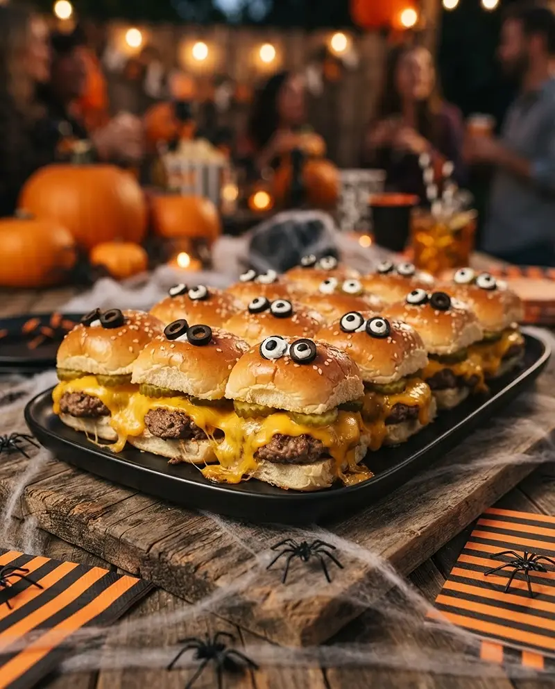 Halloween Cheeseburger Slider Tray 4 Halloween Cheeseburger Slider Tray recipe