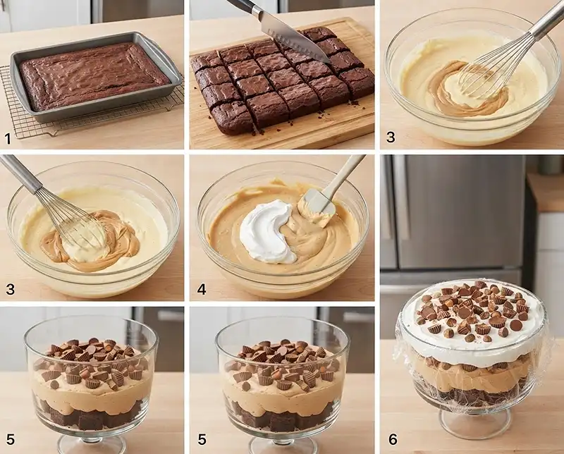Reeses Layered Brownie Trifle 3 How to make Reeses Layered Brownie Trifle