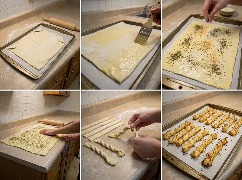 How to make Rosemary Parmesan Puff Pastry Twists