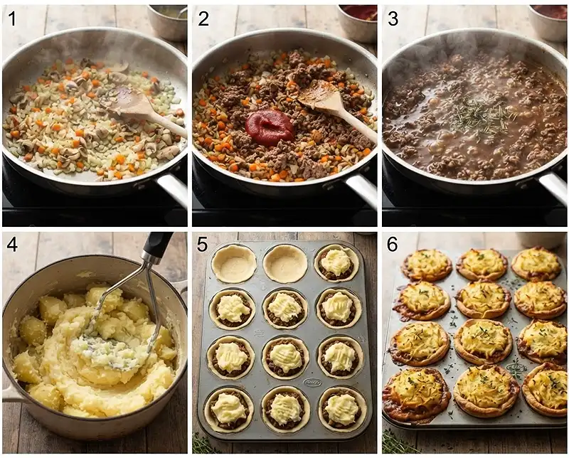 Mini Cottage Pies 4 How to make mini cottage pies