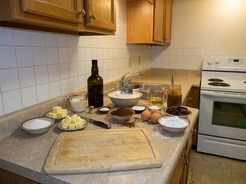 Main ingredients for salted caramel chocolate cupcake​