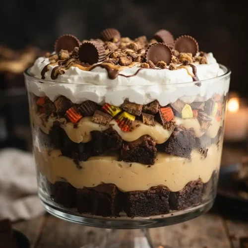 Reeses Layered Brownie Trifle 5 Reeses Layered Brownie Trifle Recipe