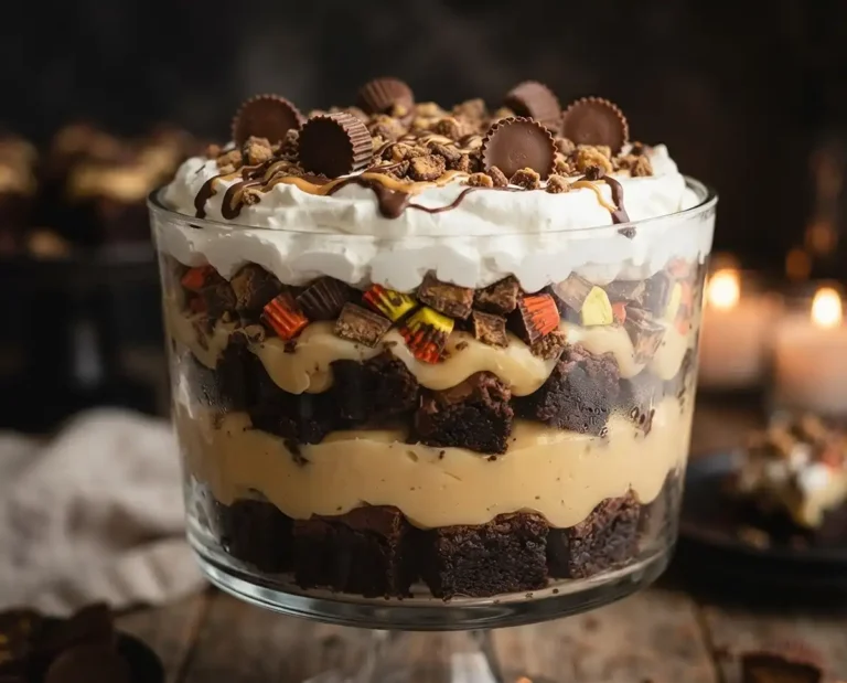 Taste with Purpose 15 Reeses Layered Brownie Trifle Recipe