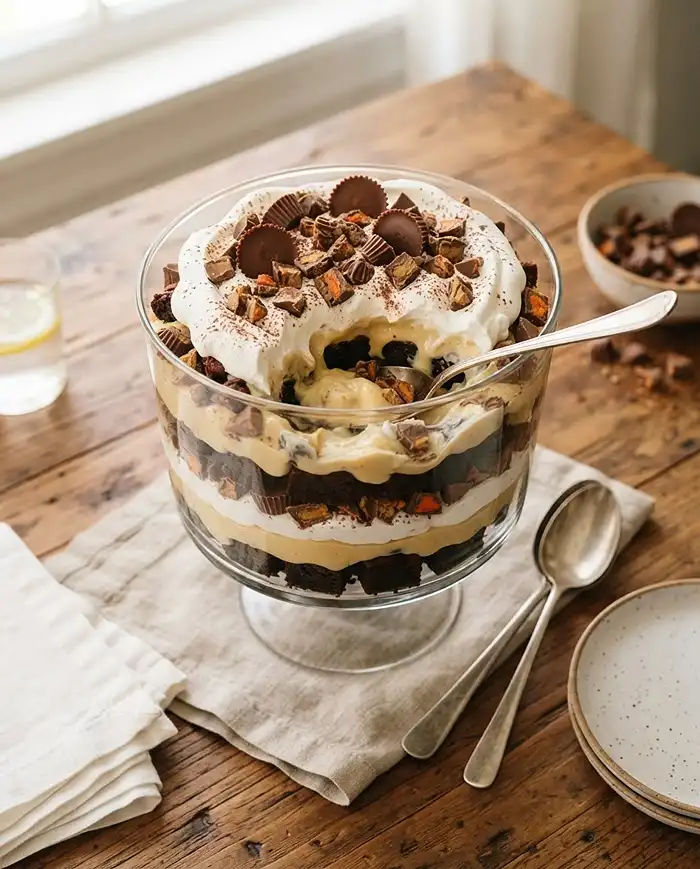 Reeses Layered Brownie Trifle 4 Reeses Layered Brownie Trifle