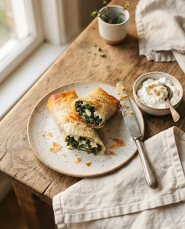 Rice Paper Spanakopita