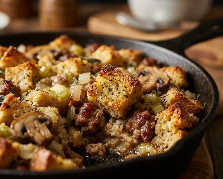 Taste with Purpose 9 Sausage Stuffing Skillet Bake