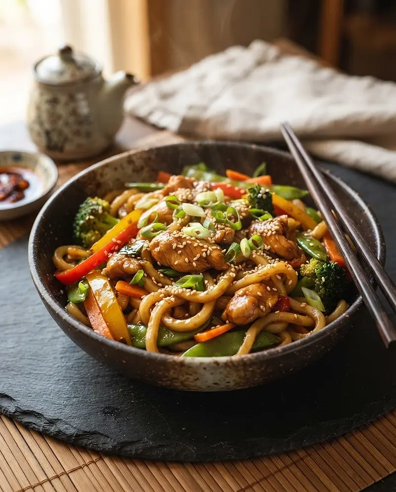 Sesame Ginger Chicken Udon Stir Fry Recipe 4 Sesame Ginger Chicken Udon Stir Fry recipe
